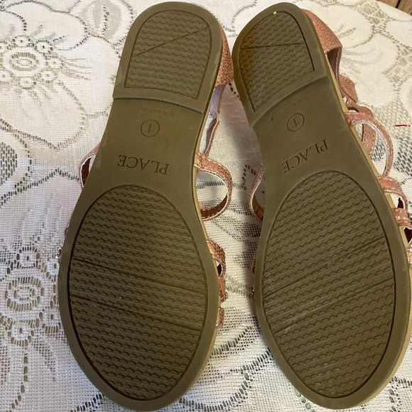 Children Place Size 1 Saddles Pink Metallic with Pink and Silver Tones NWOT - Picture 6 of 6